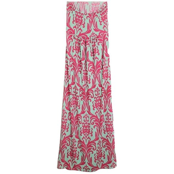 💥188 Fashionomics Strapless Pastel Green And Pink Maxi Dress - Picture 5 of 7